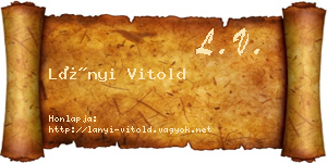 Lányi Vitold névjegykártya